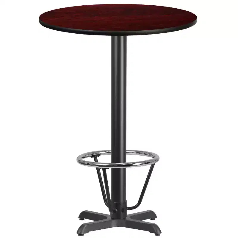 30-Inch Round Laminate Bar Table with 22x22 Foot Ring Base – Commercial Grade
