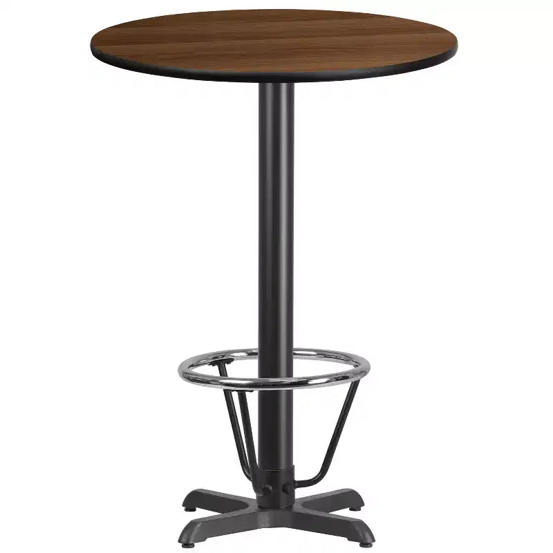 30-Inch Round Laminate Bar Table with 22x22 Foot Ring Base – Commercial Grade