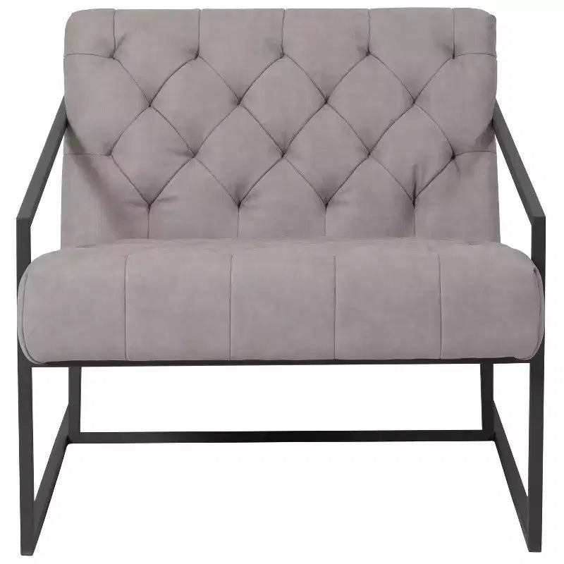 Poltrona lounge accent imbottita con braccioli inclinati – Similpelle, Struttura in metallo