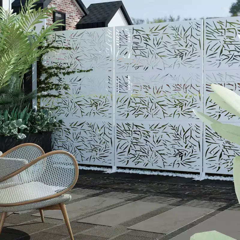 Schermo per la privacy in metallo da esterno – Pannello decorativo autoportante per patio
