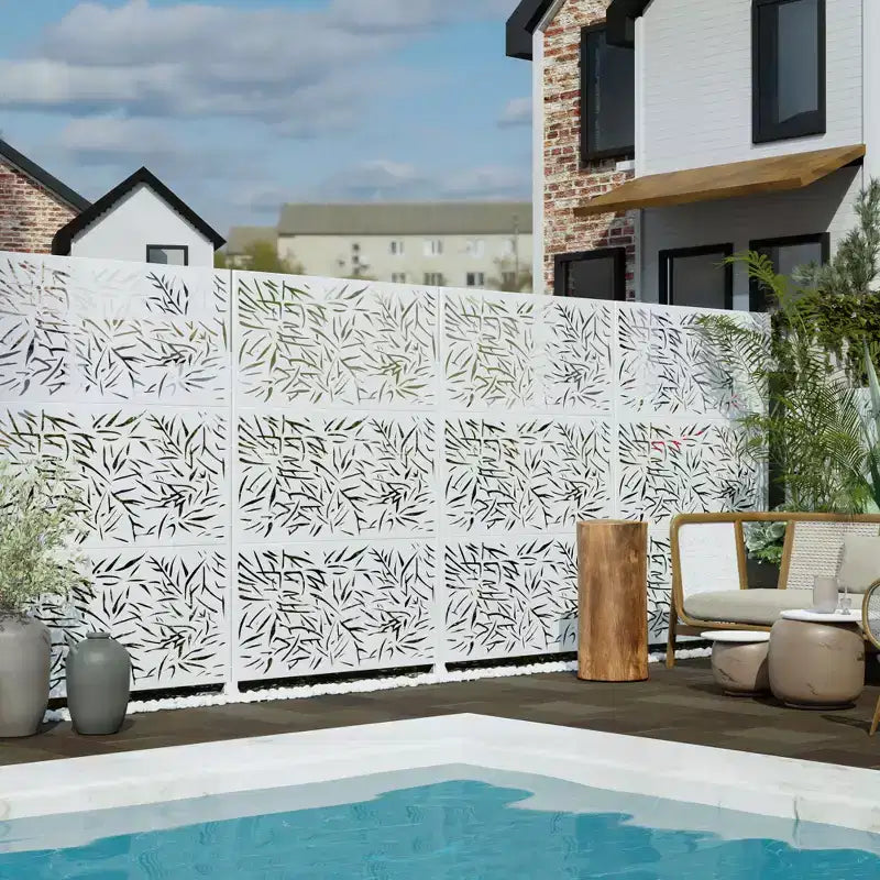 Schermo per la privacy in metallo da esterno – Pannello decorativo autoportante per patio
