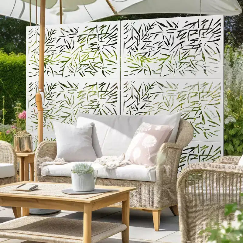 Schermo per la privacy in metallo da esterno – Pannello decorativo autoportante per patio