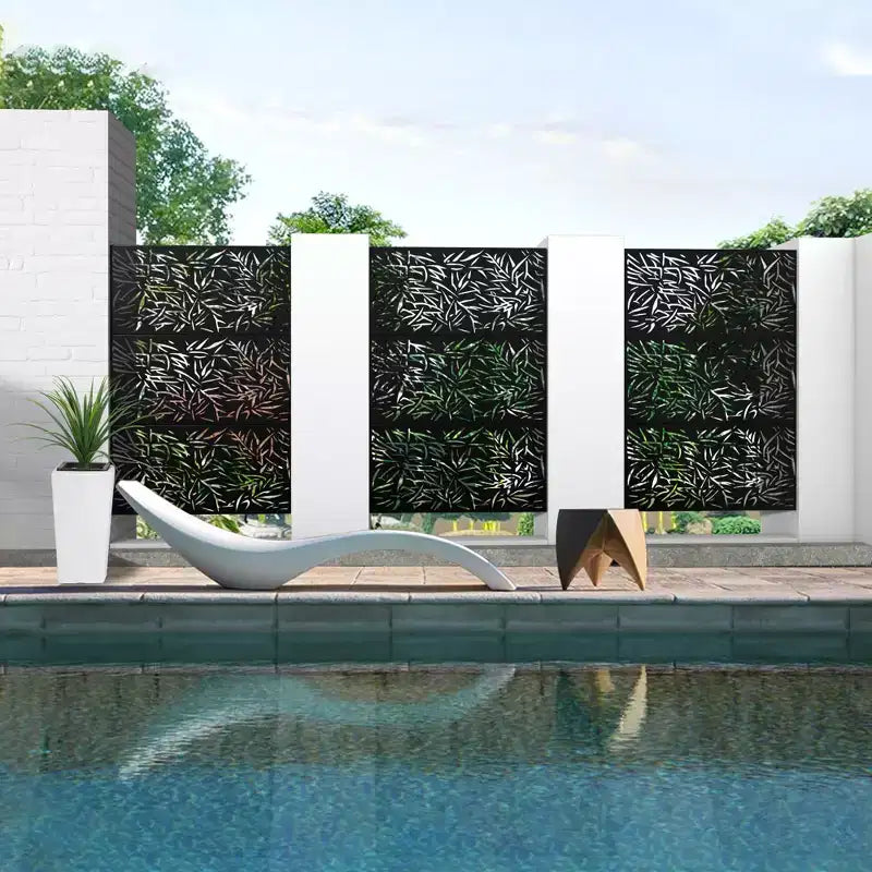 Metal Outdoor Privacy Screen – Freestanding Patio Decorative Panel