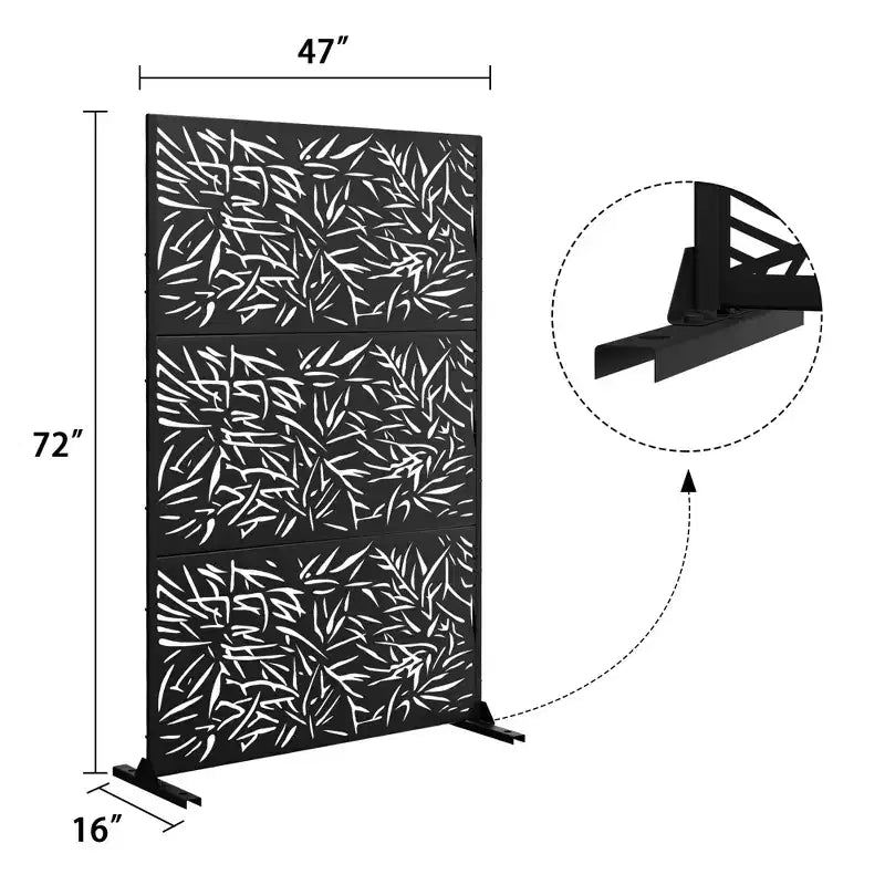 Metal Outdoor Privacy Screen – Freestanding Patio Decorative Panel