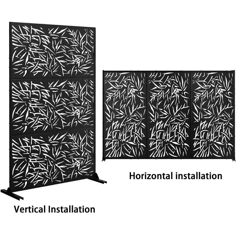 Metal Outdoor Privacy Screen – Freestanding Patio Decorative Panel