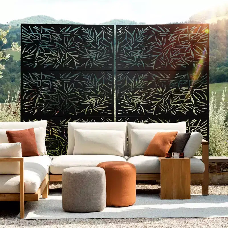 Schermo per la privacy in metallo da esterno – Pannello decorativo autoportante per patio