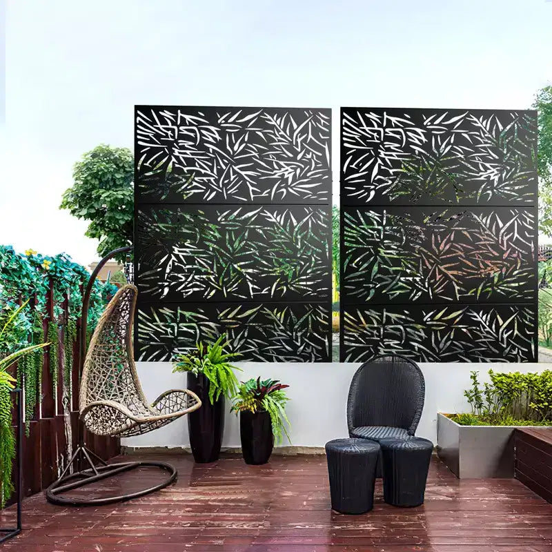 Schermo per la privacy in metallo da esterno – Pannello decorativo autoportante per patio