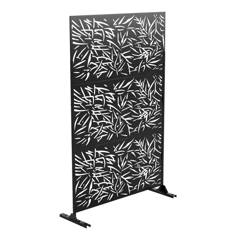 Metal Outdoor Privacy Screen – Freestanding Patio Decorative Panel