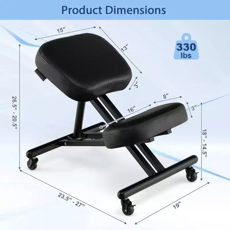 Ergonomic Kneeling Chair with Adjustable Angle Seat and Lockable Universal Wheels