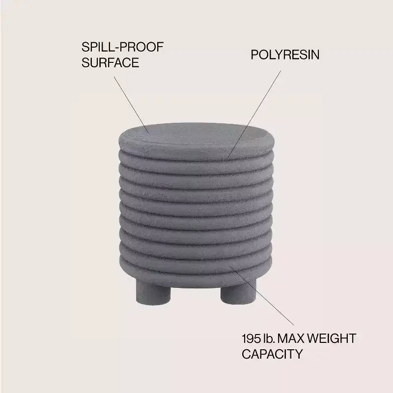 18" Round 3-Legged Drum Accent Table, Indoor/Outdoor