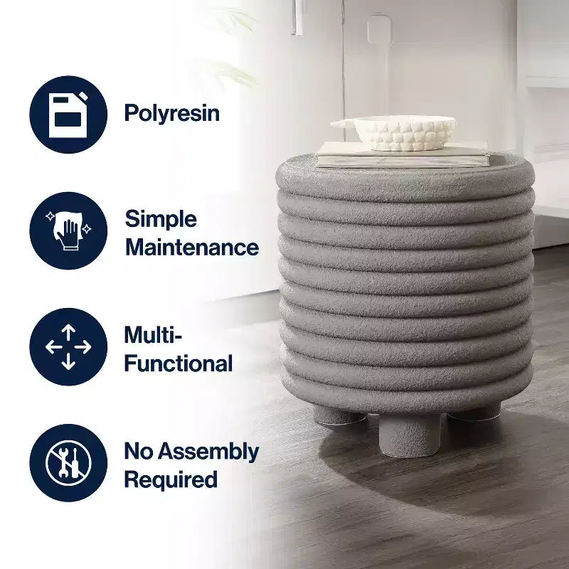 18" Round 3-Legged Drum Accent Table, Indoor/Outdoor