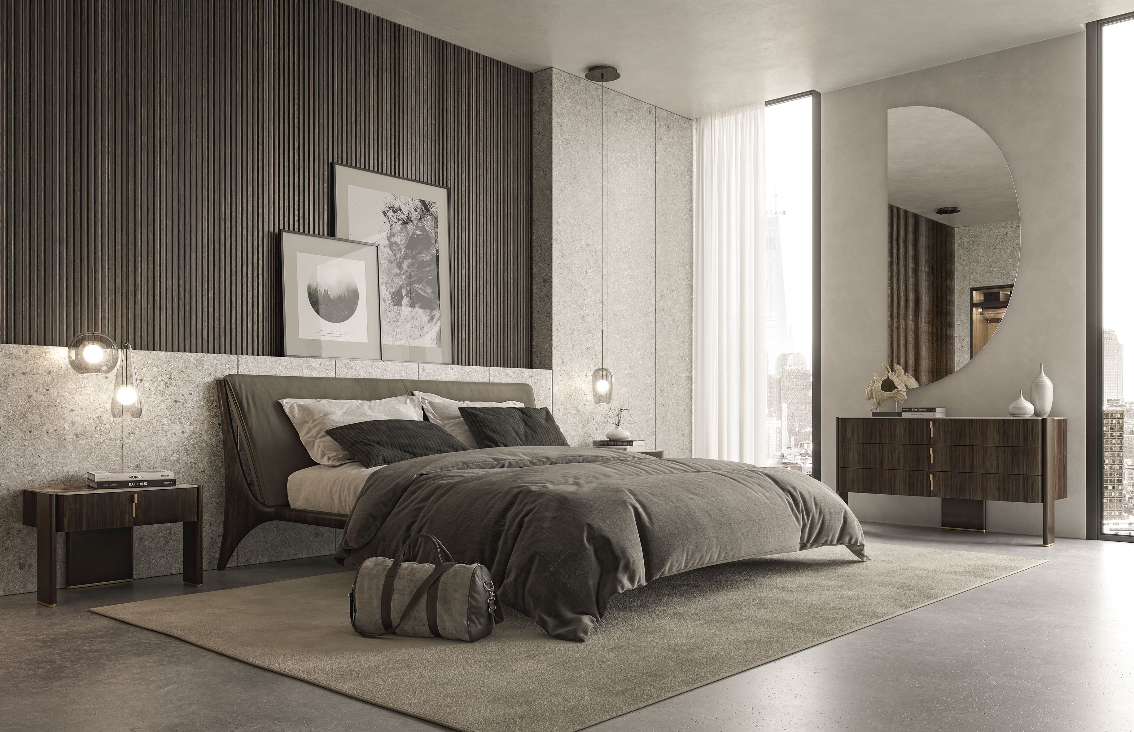 Nelson Bed - La struttura in legno massello dona un calore naturale, mentre la testiera dalle dimensioni generose offre comfort e stile