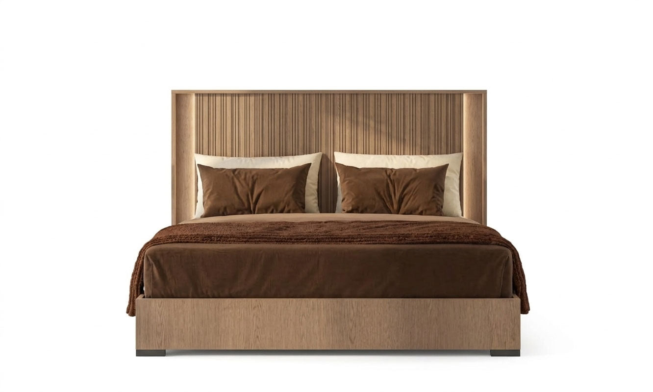 Letto imbottito (ordine speciale) - Questa luce diffusa crea un'atmosfera calma e intima, perfetta per il riposo e il relax