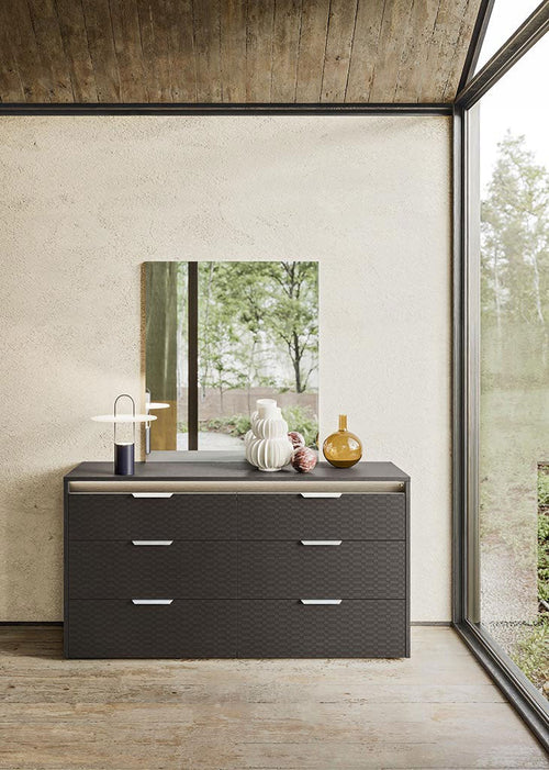Amy Dresser - Eco rovere scuro etris opaco Made in Italy*La ferramenta/i tasselli per il montaggio a parete non sono inclusi per gli specchi - Si abbina allo specchio coordinato per un