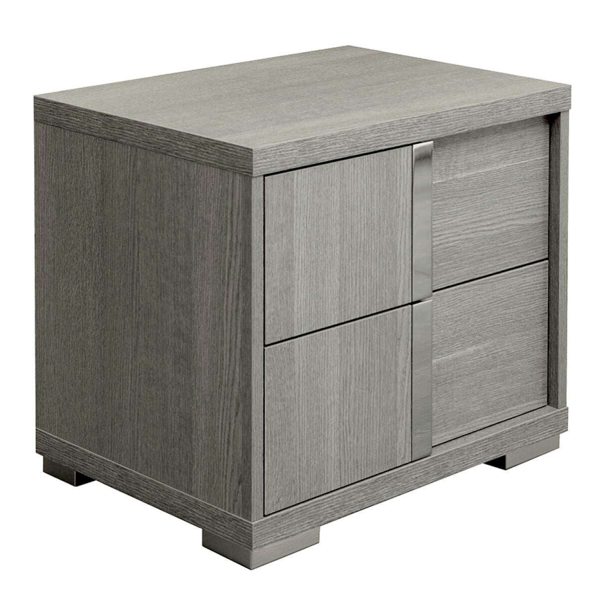 Comodino Tivoli - Colore: Rovere Grigio Opaco Materiale eco: Impiallacciatura di legno Montaggio: Completamente assemblato Dimensioni: L 24 x P 18 x A 22 Descrizione:A