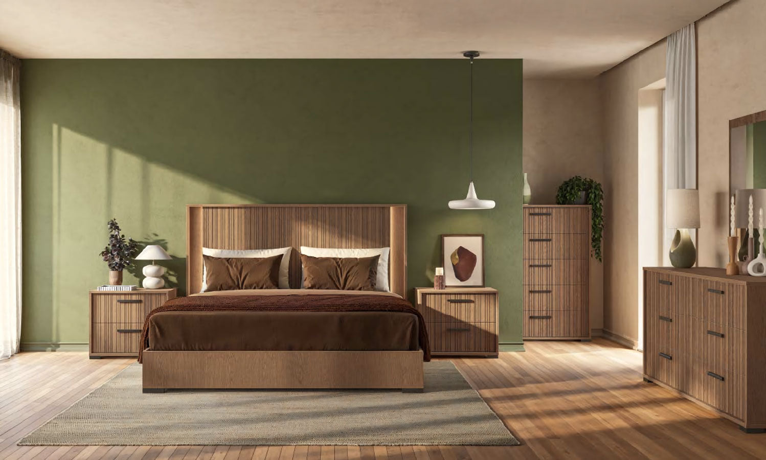 Letto imbottito (ordine speciale) - Questa luce diffusa crea un'atmosfera calma e intima, perfetta per il riposo e il relax