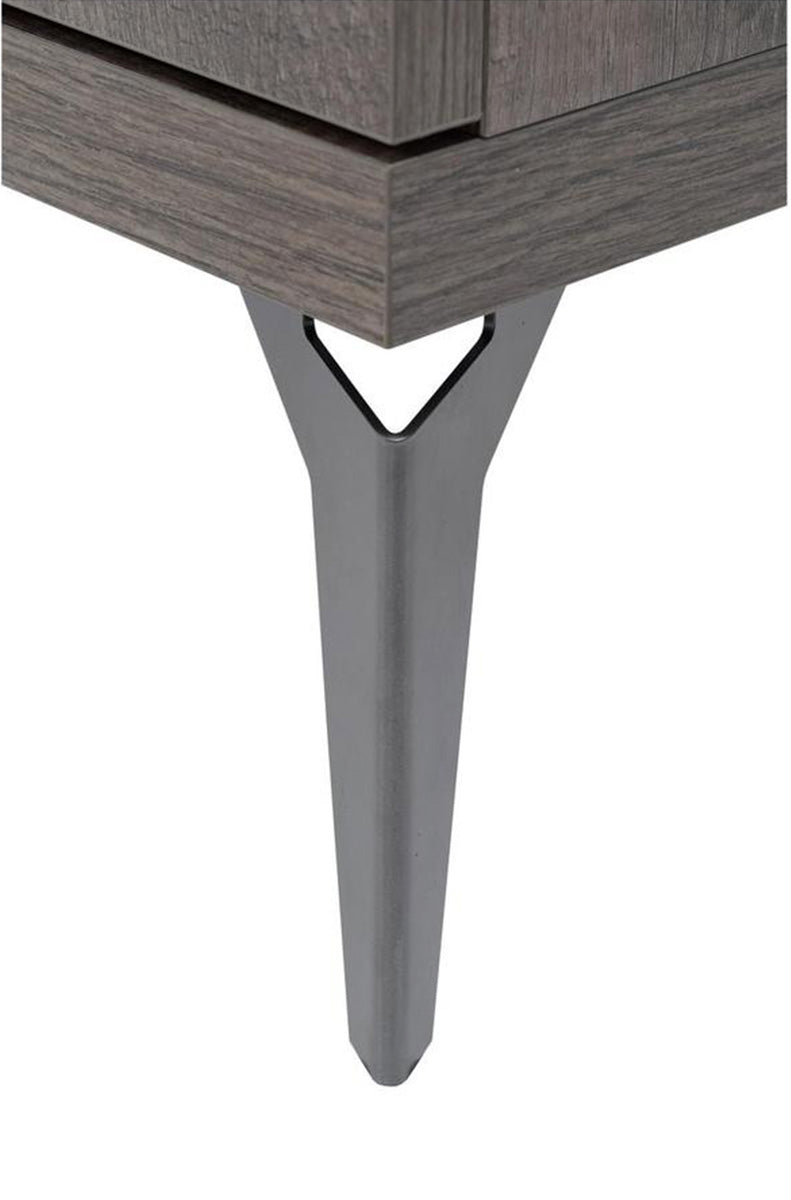 Credenza Matera a 3 ante (ordine speciale) - Top con finitura opaca e a grana con corpo lucido e gambe alte in metallo - Top con finitura opaca e a grana