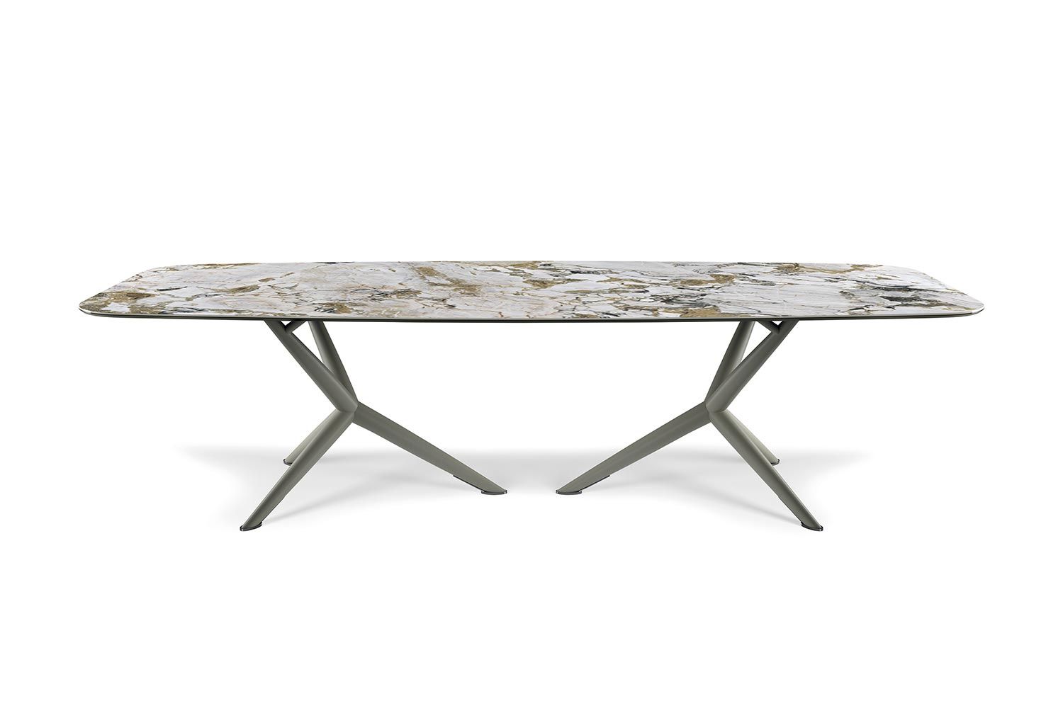 Tavolo da pranzo Atlantis Keramik - Varie finiture ceramiche per il piano e finiture metalliche per la base - Prodotto in Italia