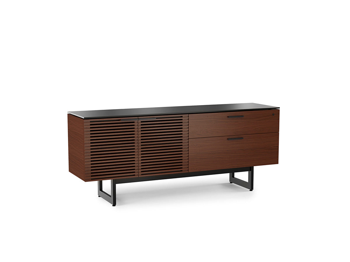 Credenza da ufficio per corridoio - Caratteristiche Ripiani regolabili Cassetto portaoggetti Archivio documenti formato letter/legale Cassetti con serratura - Linee pulite e stile raffinato