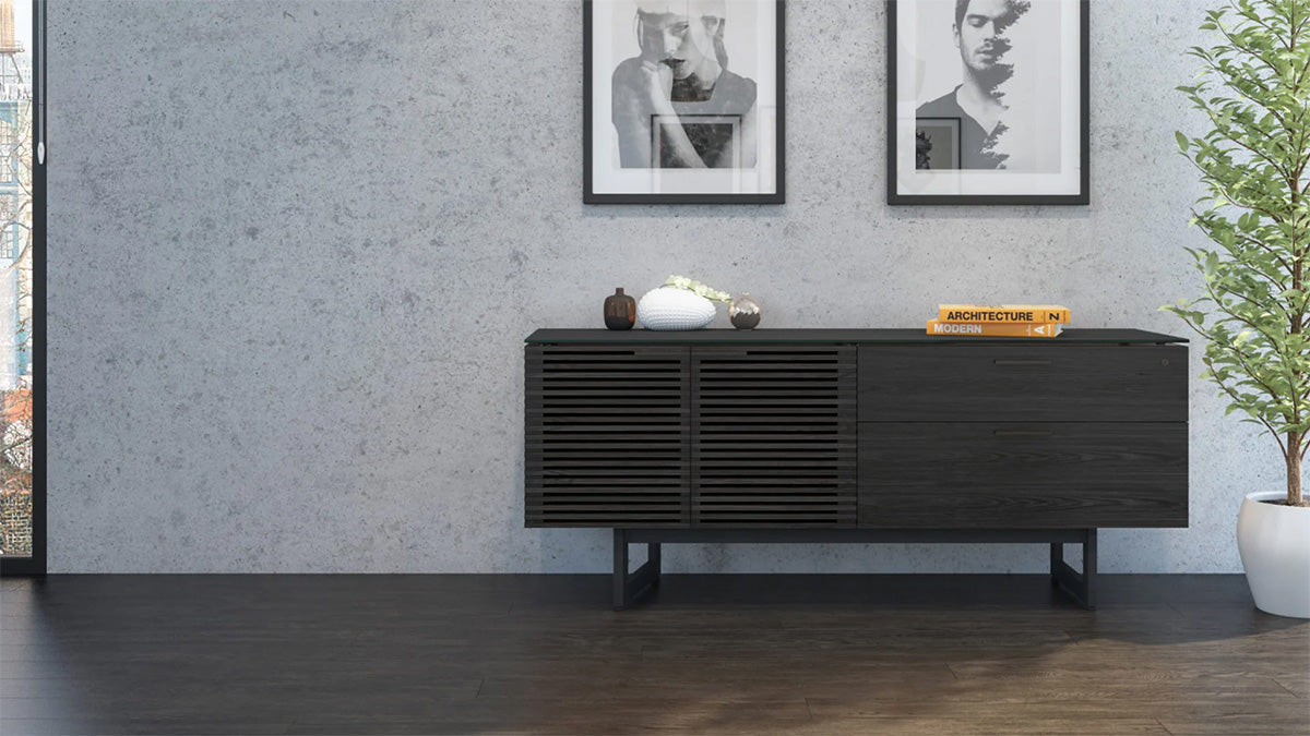 Credenza da ufficio per corridoio - Caratteristiche Ripiani regolabili Cassetto portaoggetti Archivio documenti formato letter/legale Cassetti con serratura - Linee pulite e stile raffinato