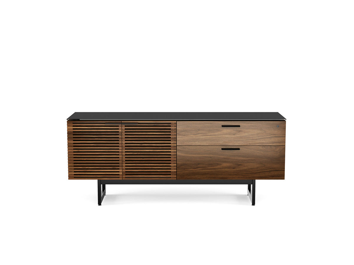Credenza da ufficio per corridoio - Caratteristiche Ripiani regolabili Cassetto portaoggetti Archivio documenti formato letter/legale Cassetti con serratura - Linee pulite e stile raffinato