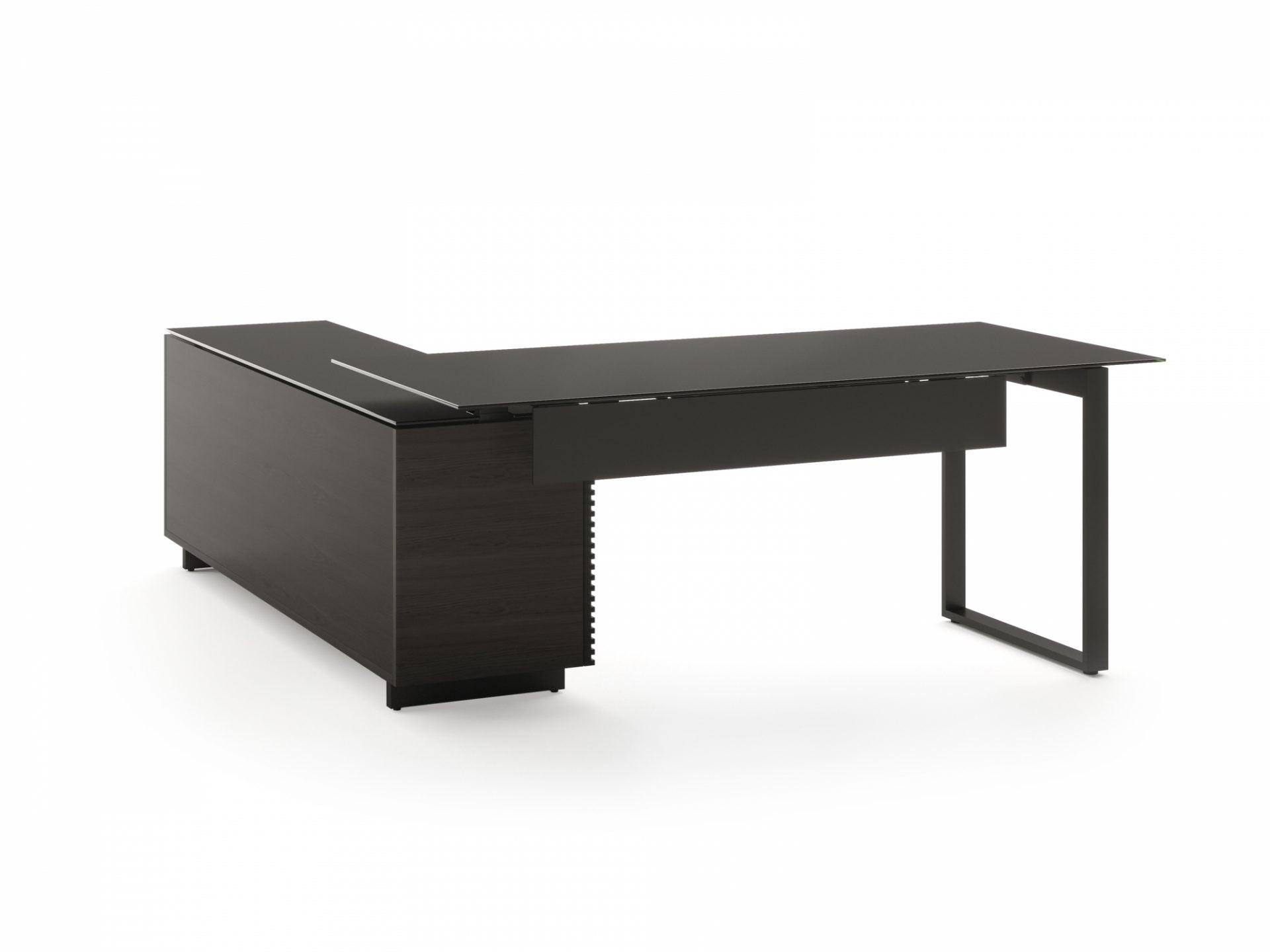 Scrivania direzionale a L Corridor – Linee pulite e stile raffinato con caratteristiche organizzative integrate – Adatta per il posizionamento ad angolo o come complemento d'arredo