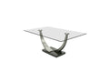 Dining Table - Understated feet provide an extra metallic accent - Base available in Rift-cut Oak or Walnut veneer