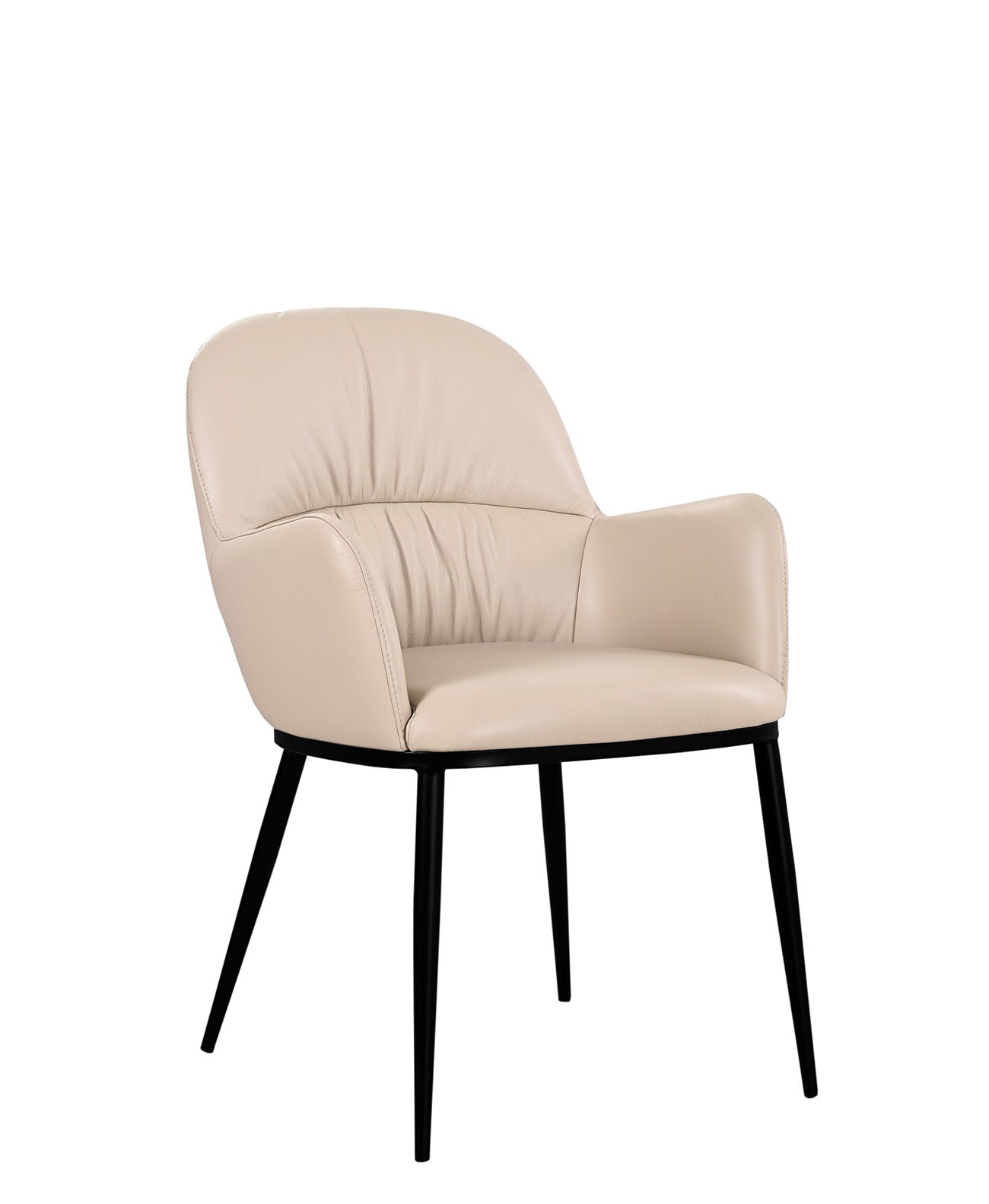 Leather Armchair in Light Mocha 301 - Features a durable steel frame, tufted backrest, and thick padded seat - Available as an armchair or