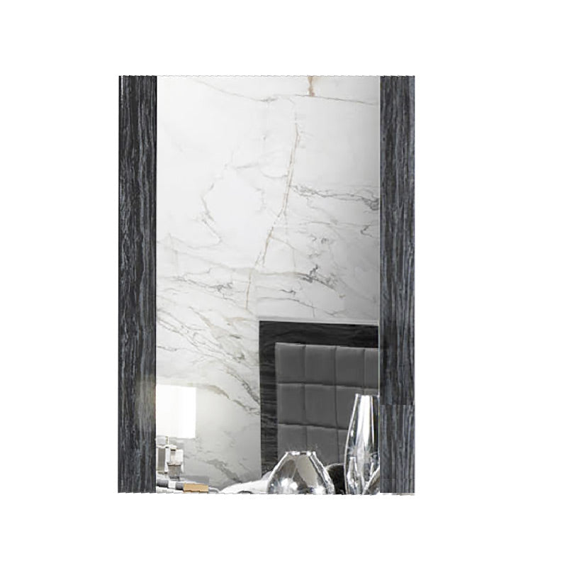 Comò e specchio Alice in grigio lucido - Colore: Grigio Materiale: Impiallacciatura di legno Stile: Moderno Dimensioni: Comò: 65,3L x 18,9P x 34,2A Specchio: 39,3L x 2P