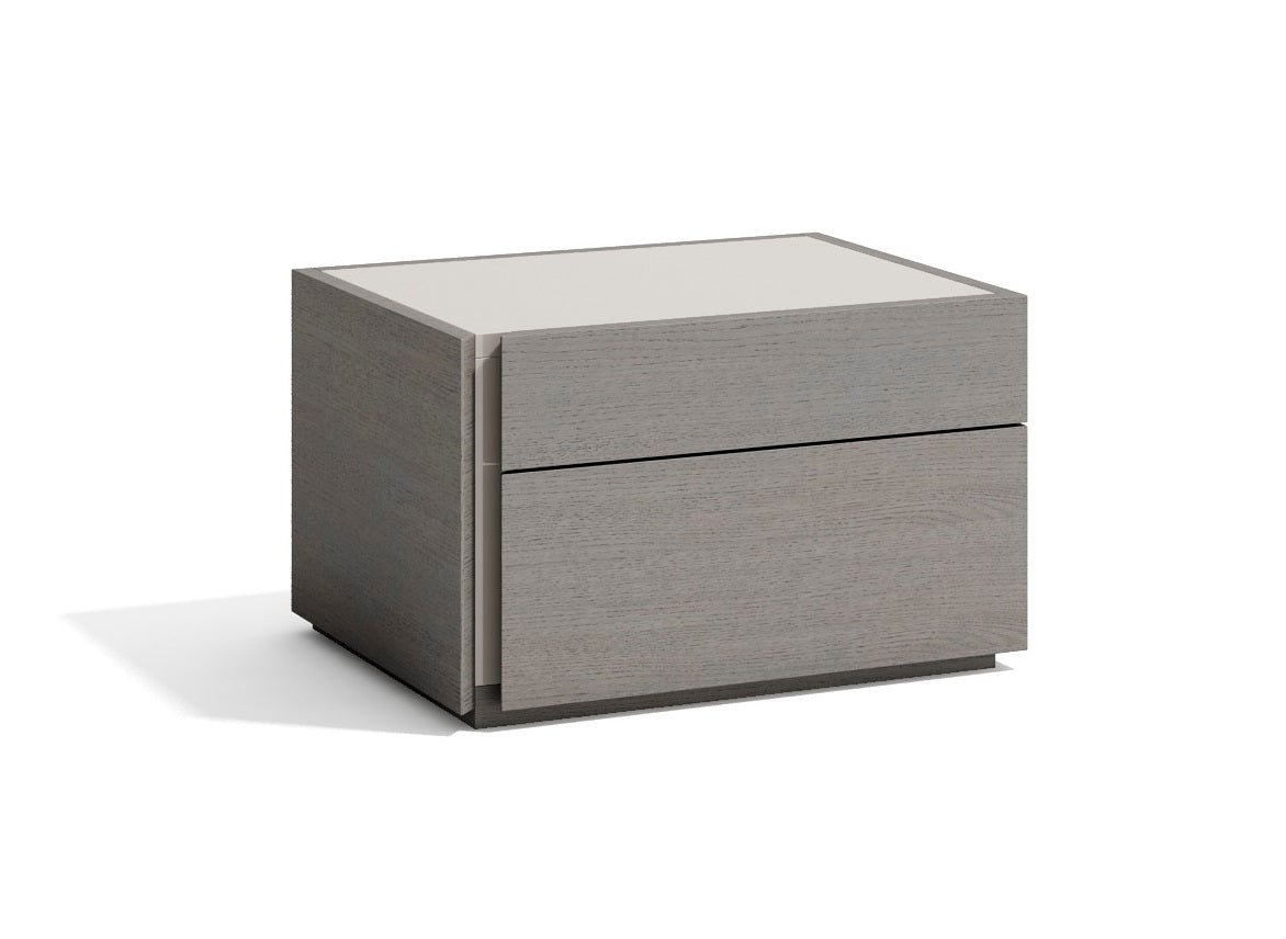 Comodino Faro in Grigio - Dotato di guide a chiusura ammortizzata Blum per un funzionamento fluido e silenzioso - Comodino: Larghezza 60 cm x Profondità 45 cm x Altezza 37 cm