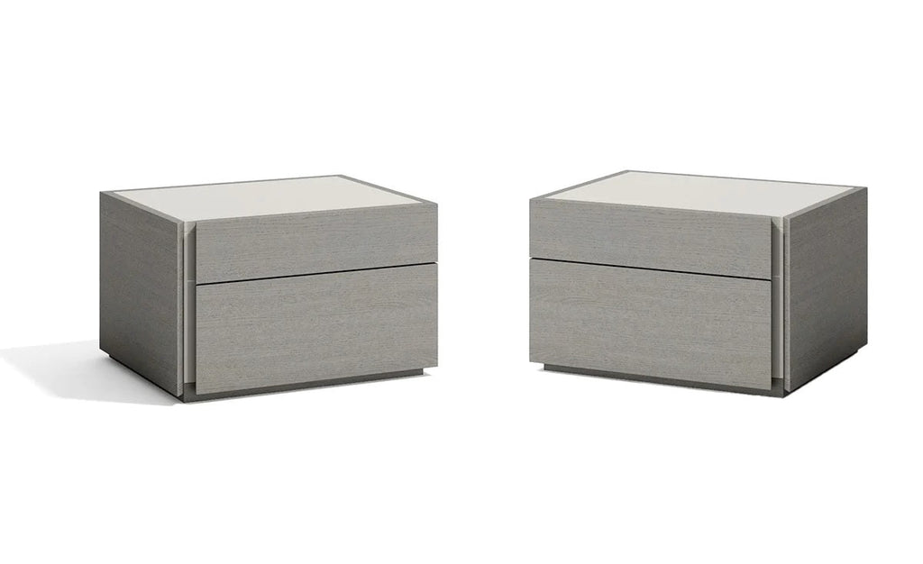 Comodino Faro in Grigio - Dotato di guide a chiusura ammortizzata Blum per un funzionamento fluido e silenzioso - Comodino: Larghezza 60 cm x Profondità 45 cm x Altezza 37 cm