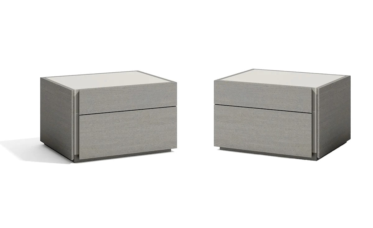Comodino Faro in Grigio - Dotato di guide a chiusura ammortizzata Blum per un funzionamento fluido e silenzioso - Comodino: Larghezza 60 cm x Profondità 45 cm x Altezza 37 cm
